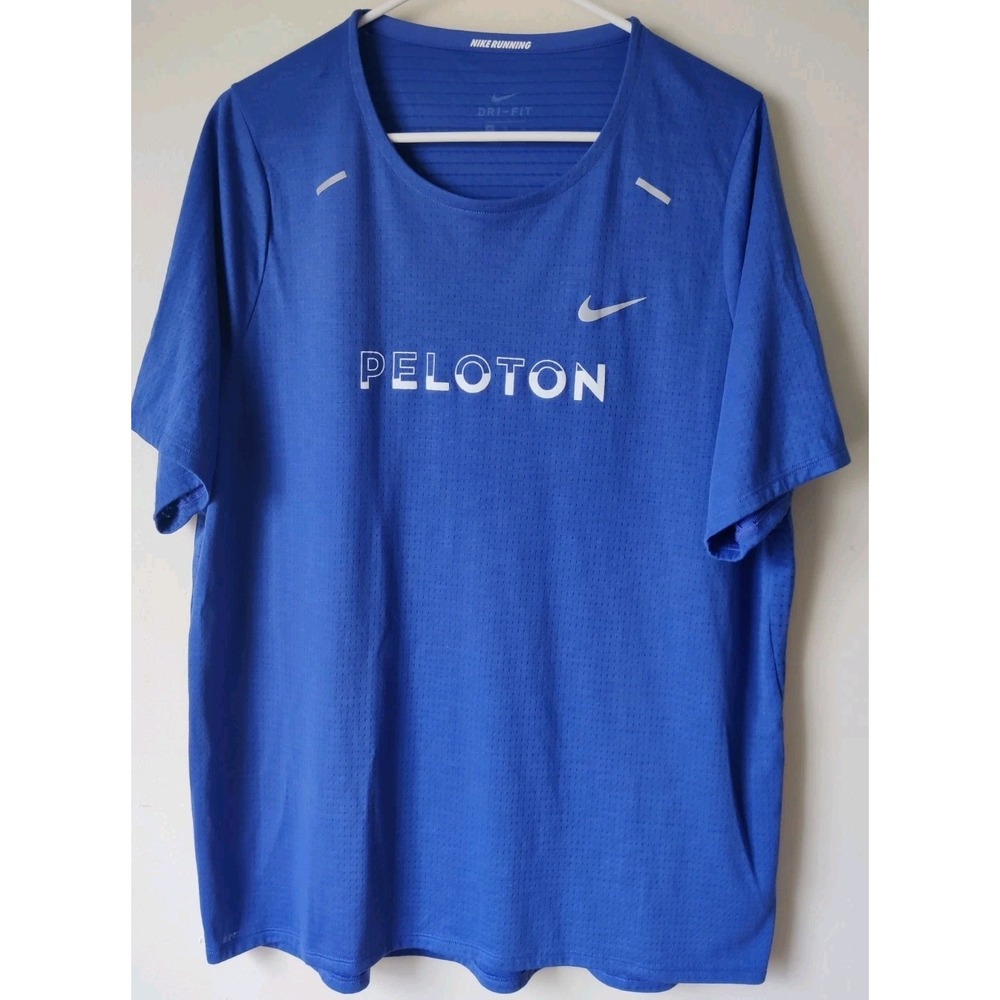 Nike Running Peloton Dri-FIT Short-Sleeve T-Shirt Blue/Indigo‎ Men's Size XL